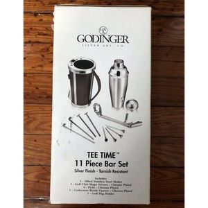 NIB Godinger Tee Time Golf Bag Bar Set